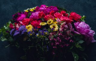 vibrant bunch of cut flowers